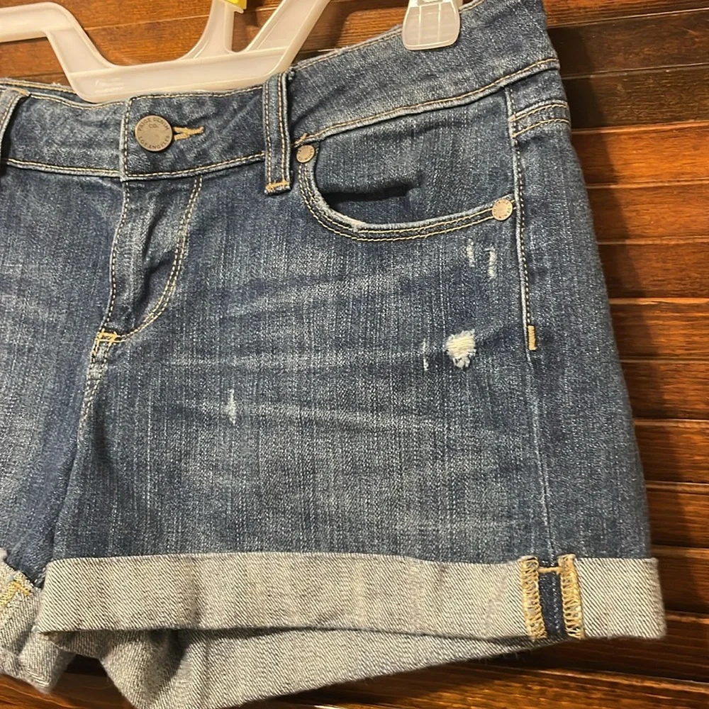 Paige Distressed Denim Shorts - Picture 5 of 10